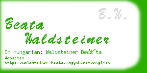 beata waldsteiner business card